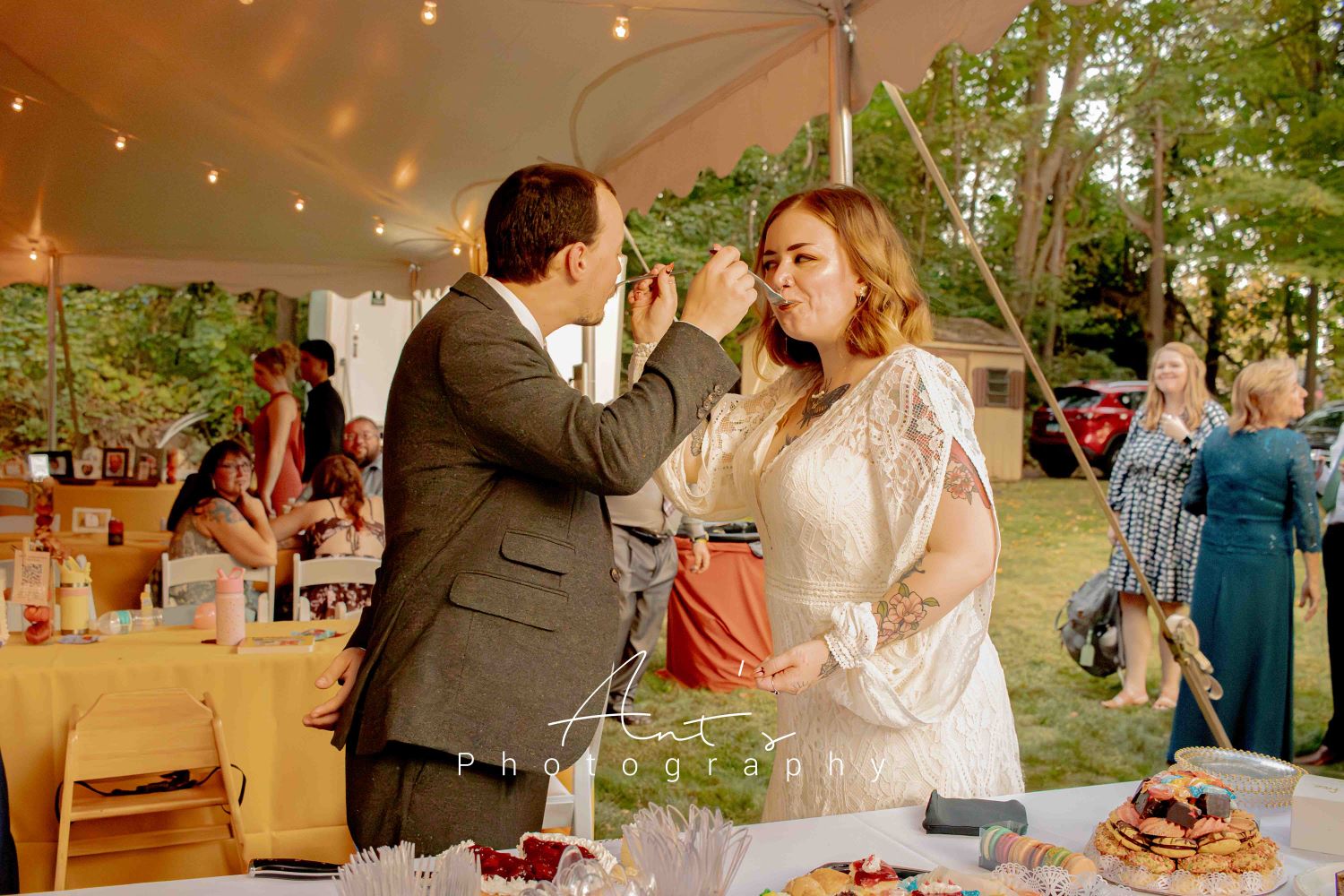Wedding celebration candid